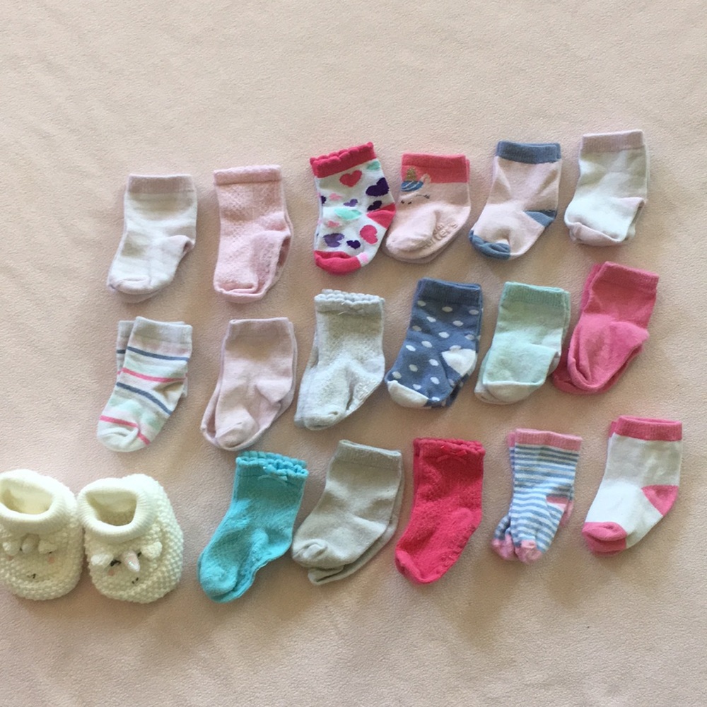 Lot of socks and slippers